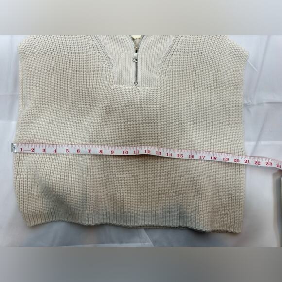 Maeve By Anthropologie Cream Knit Half Zip Vest One Size NWOT - Picture 9 of 10